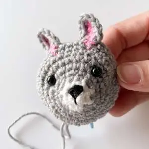 Rabbit no sewing pattern nose embroidery