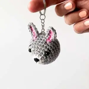 Rabbit no sewing pattern keychain