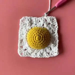 Bacon and Eggs Granny Square after join 1