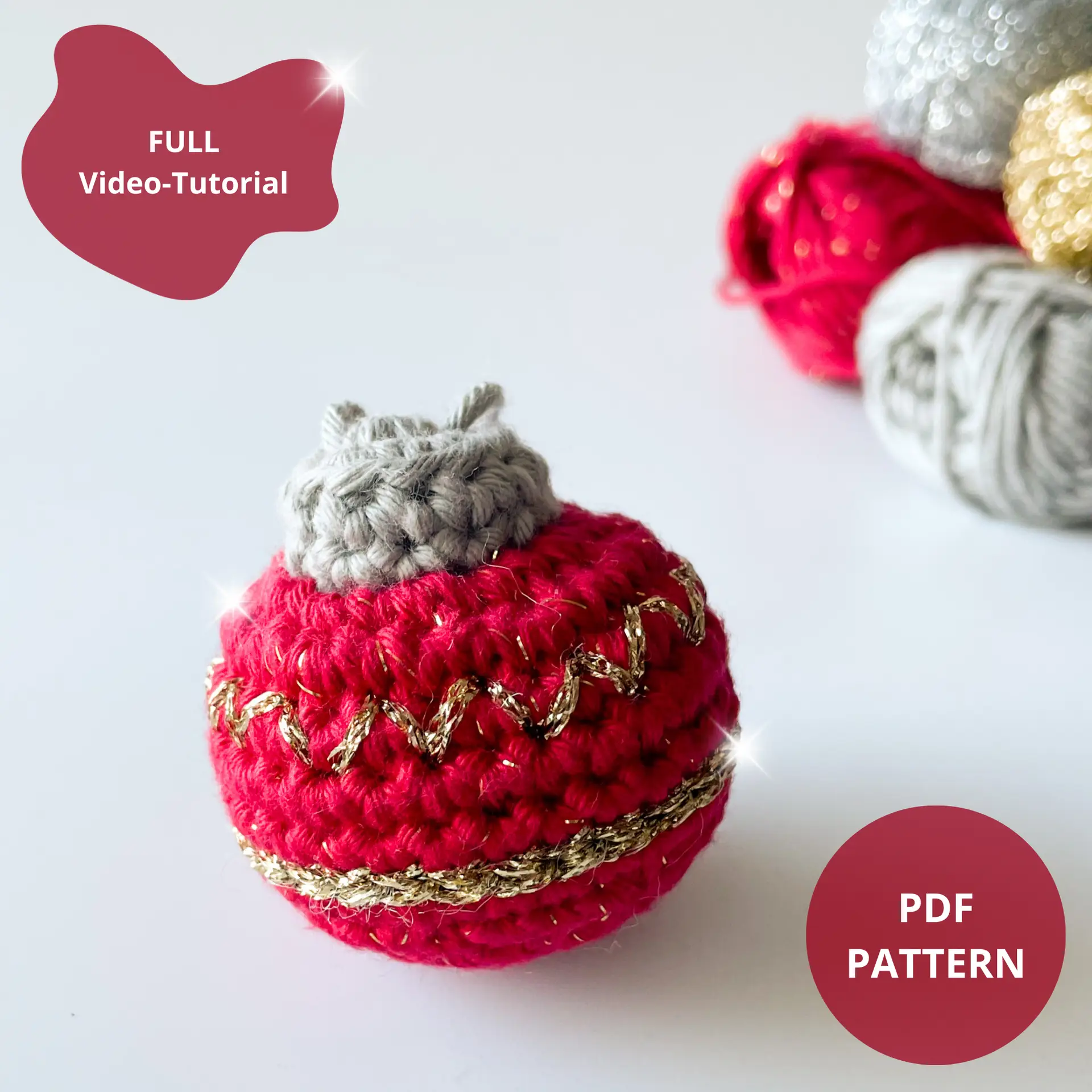 Crochet Christmas Bauble Pattern: No-Sew Amigurumi Ornament