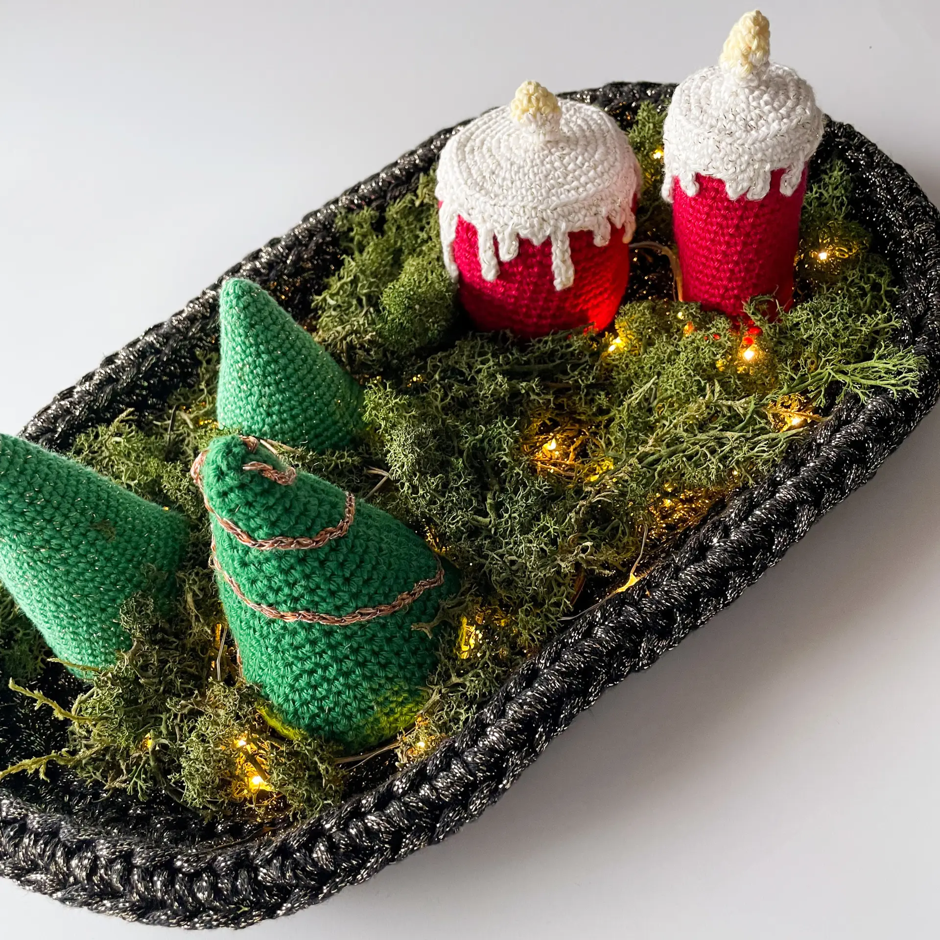 Christmas Crochet Centrepiece Pattern: Tree, Candle & Pinecone (PDF Pattern) - Image 5