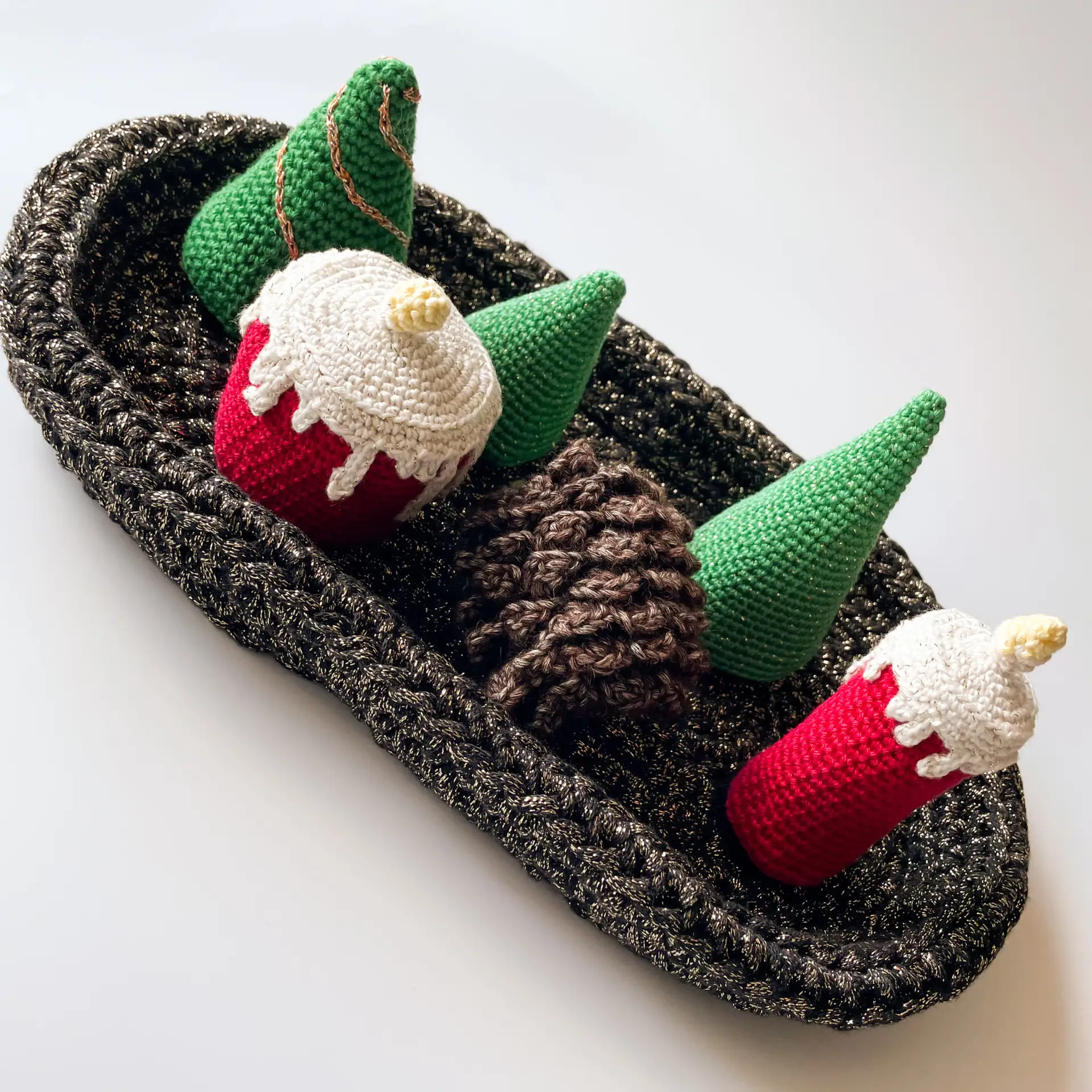 Christmas Crochet Centrepiece Pattern: Tree, Candle & Pinecone (PDF Pattern) - Image 6