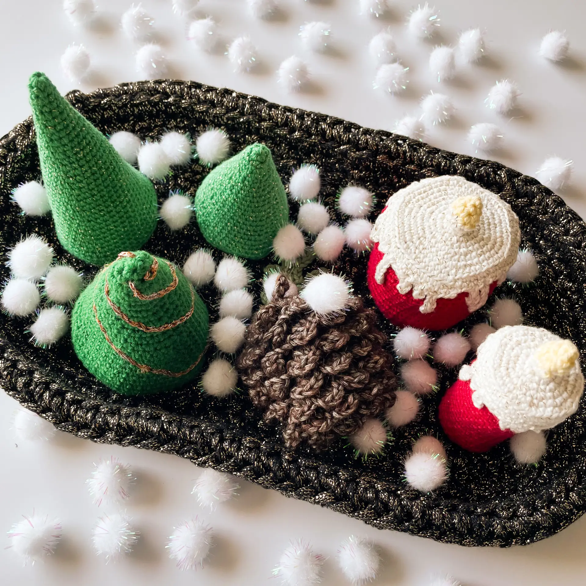 Christmas Crochet Centrepiece Pattern: Tree, Candle & Pinecone (PDF Pattern) - Image 8