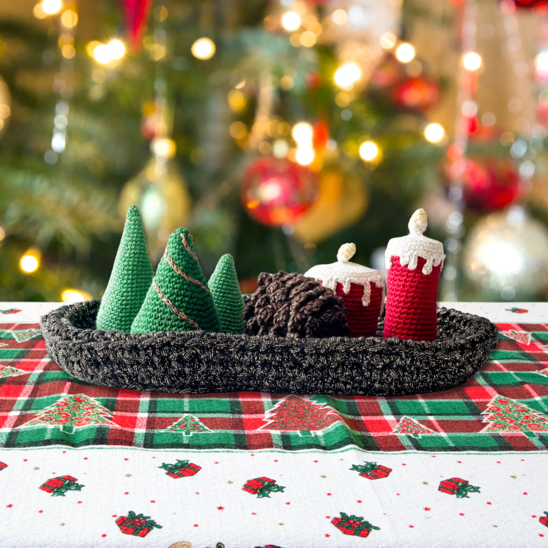 Christmas Crochet Centrepiece Pattern: Tree, Candle & Pinecone (PDF Pattern) - Image 10