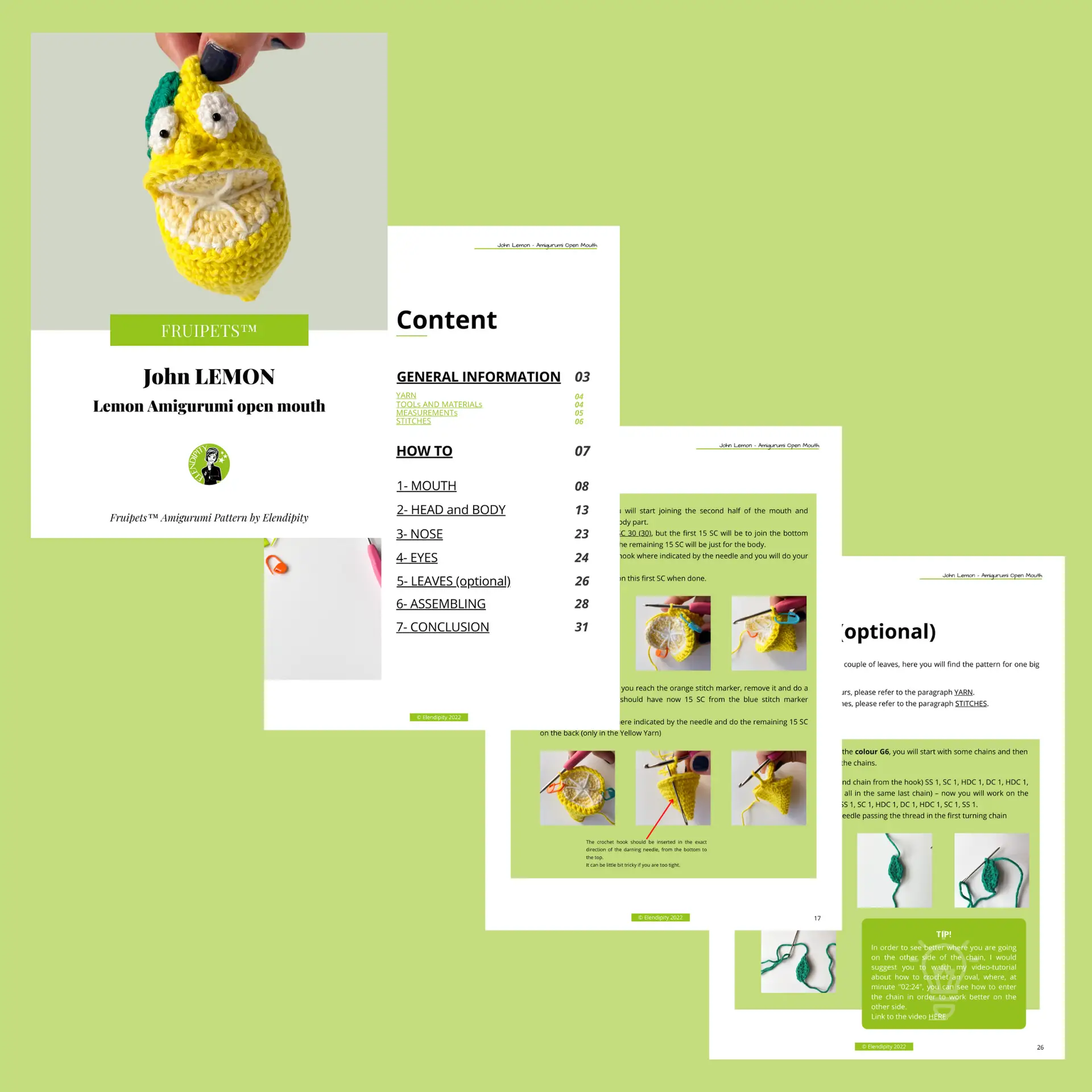 Crochet Lemon Amigurumi Pattern: Smiley Fruipets Collection - Image 2
