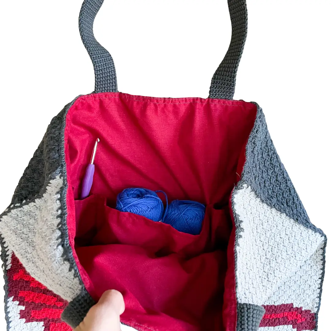 Crochet Project Bag Pattern: C2C Tote with Lining - Image 6