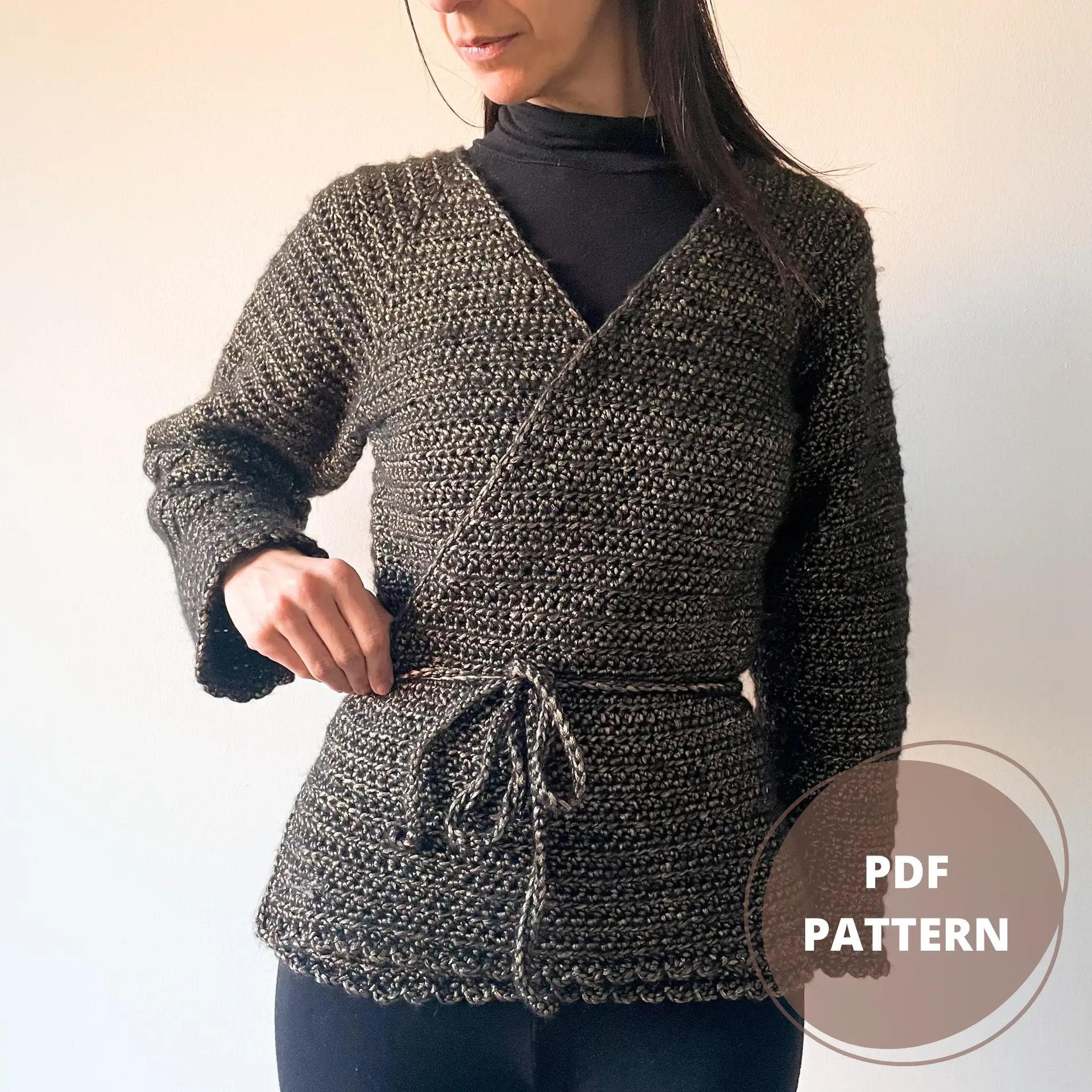 Jo Cardigan Wrap Crochet Pattern: beginner-friendly garment (PDF Pattern)