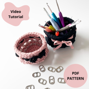 Crochet Pop Tab Basket Pattern: Upcycled Home Decor