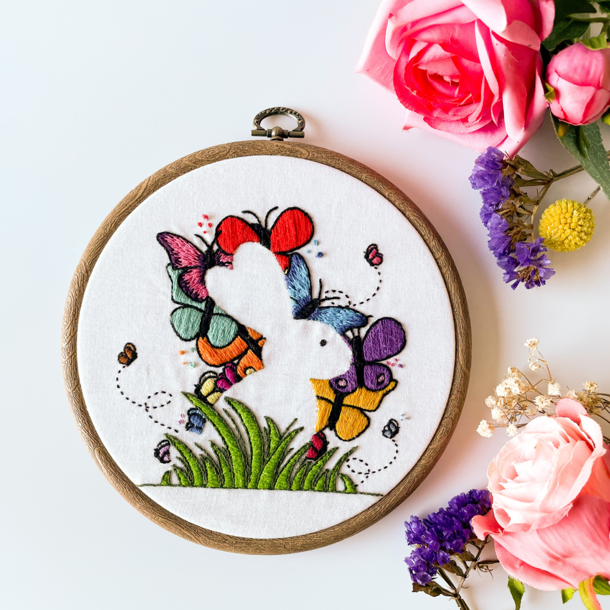 Bunny Butterfly Embroidery Pattern - Image 3