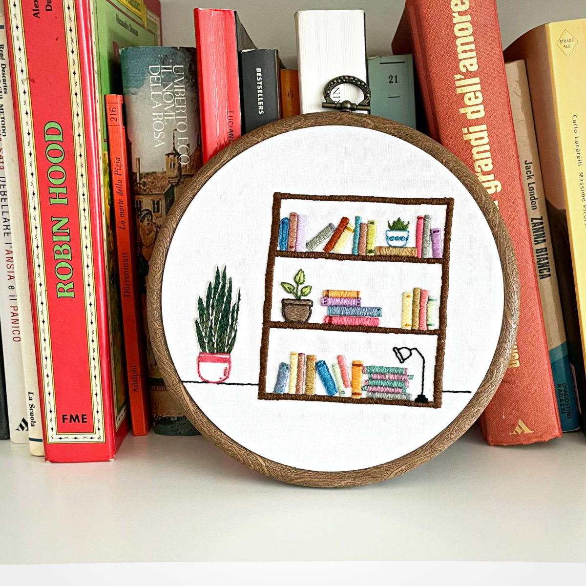Bookshelf Embroidery Pattern: Beginner Library Design - Image 4