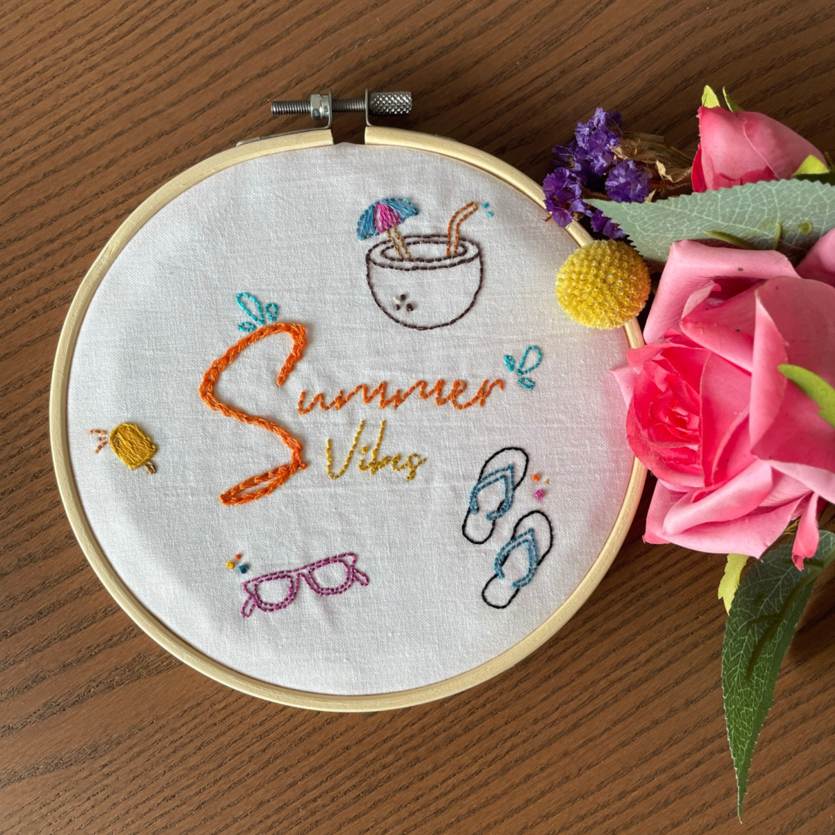 Summer Vibes Embroidery Pattern: Beginner DIY - Image 4