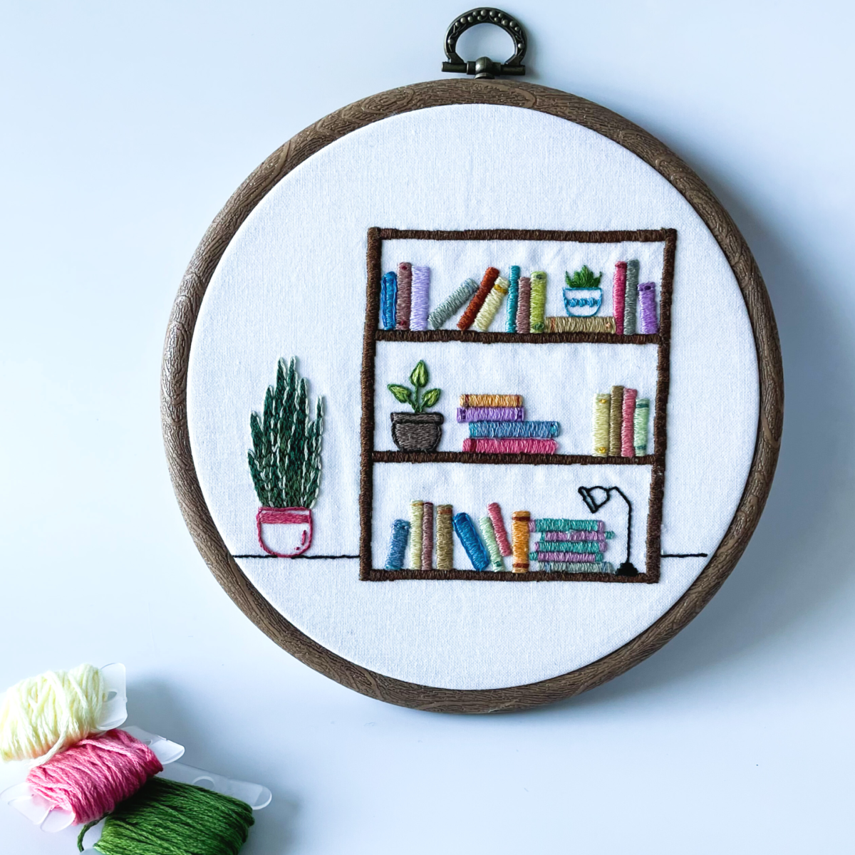 Bookshelf Embroidery Pattern: Beginner Library Design - Image 5