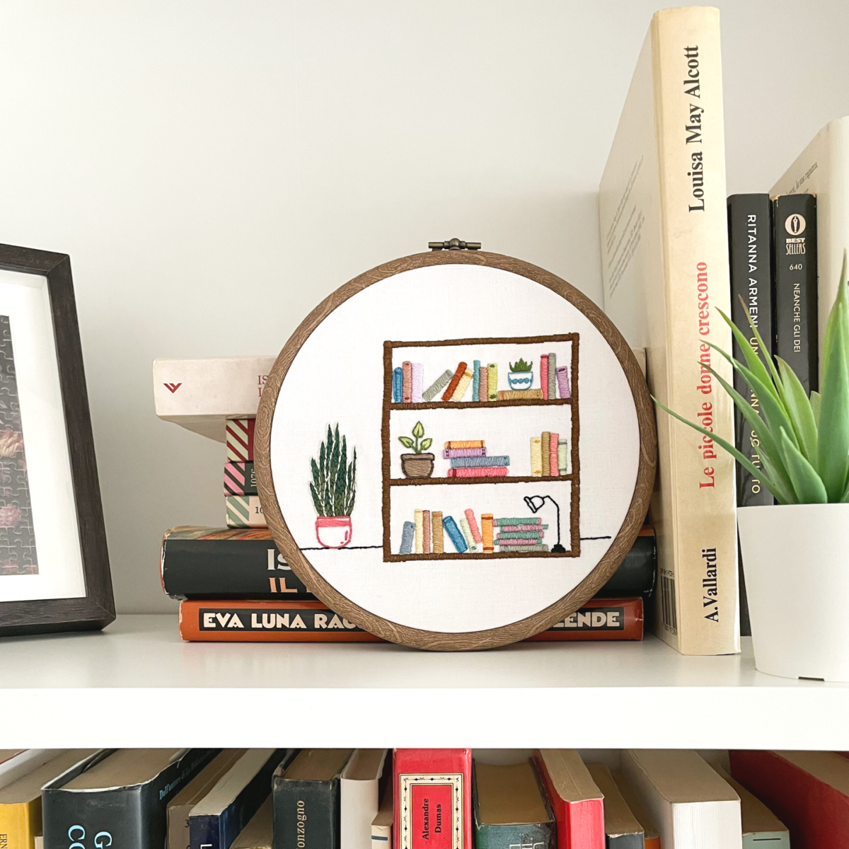 Bookshelf Embroidery Pattern: Beginner Library Design - Image 6