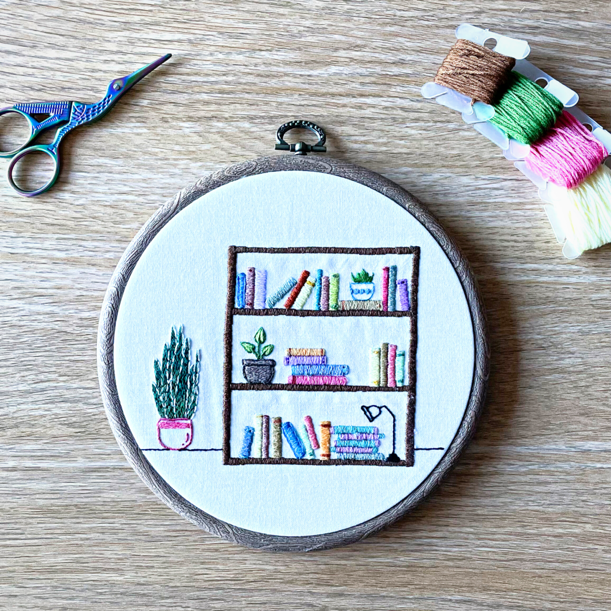 Bookshelf Embroidery Pattern: Beginner Library Design - Image 7