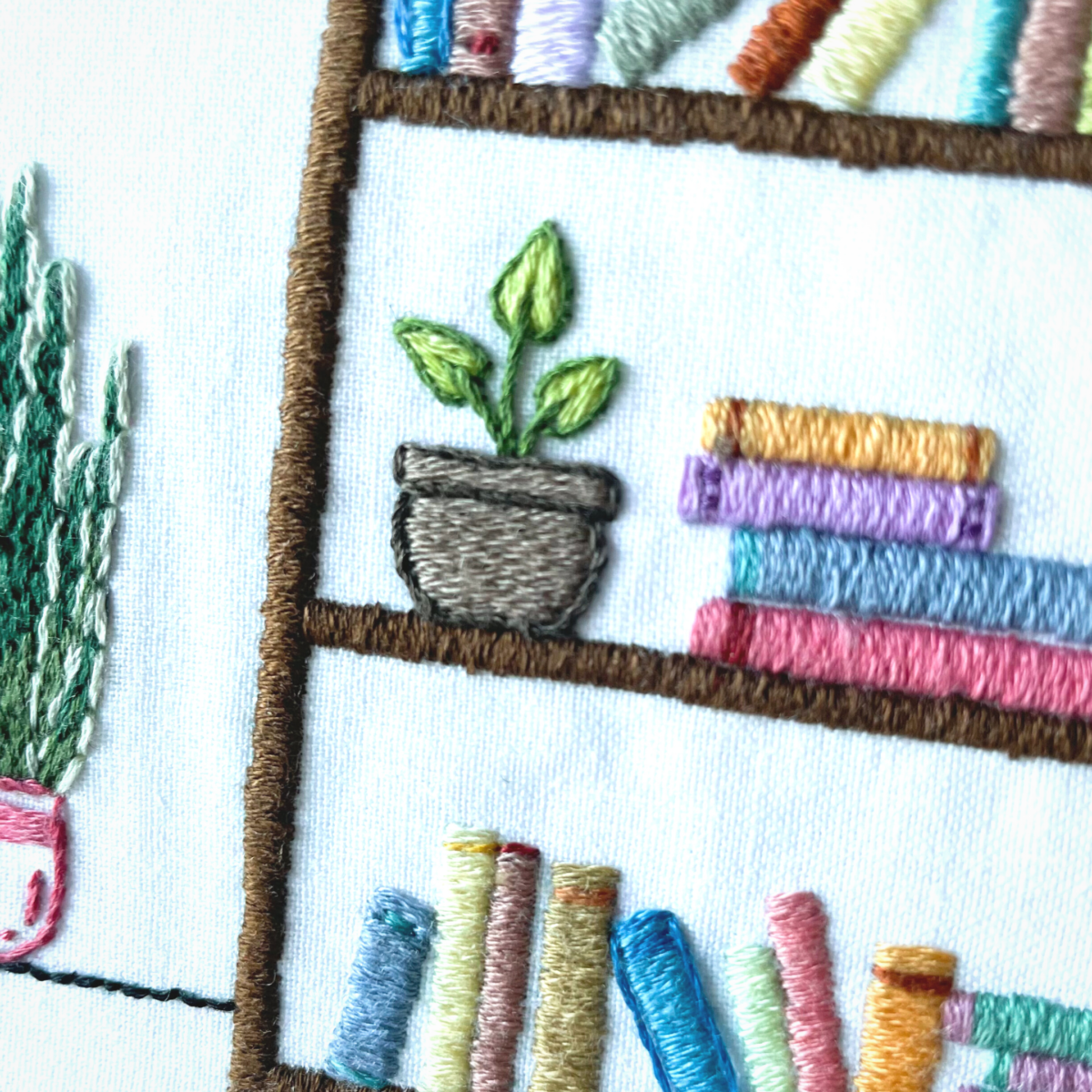 Bookshelf Embroidery Pattern: Beginner Library Design - Image 8