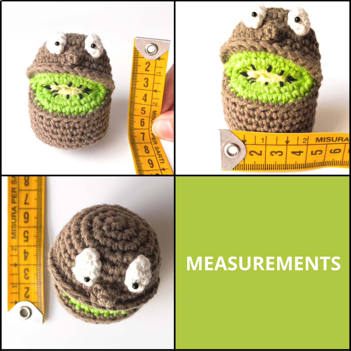 Crochet Kiwi Amigurumi Pattern: Smiley Fruipets Food Toy (Digital Pattern) - Image 7