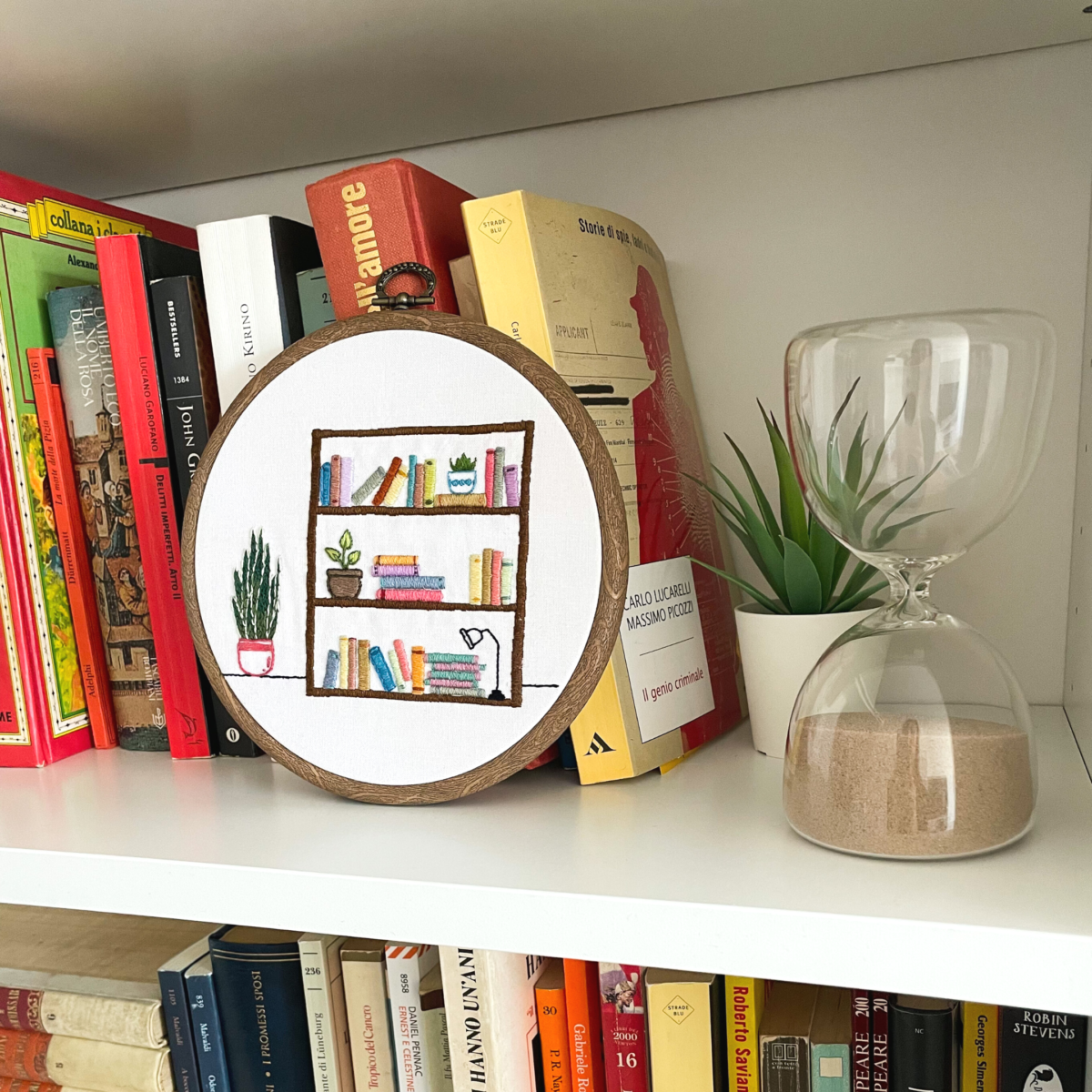 Bookshelf Embroidery Pattern: Beginner Library Design - Image 9