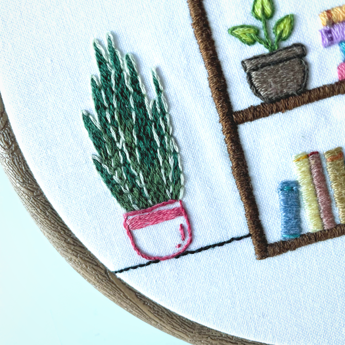 Bookshelf Embroidery Pattern: Beginner Library Design - Image 10