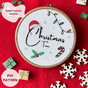 Improvers Christmas Embroidery Pattern: Holiday Festive Season