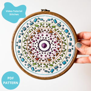 Geometry Mandala Embroidery Pattern: Beginner DIY