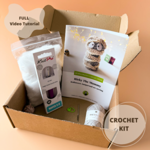 Crochet Mummy Kit - Halloween Amigurumi Kit - DIY Crochet Kit for Beginners with Video Tutorial & PDF Pattern