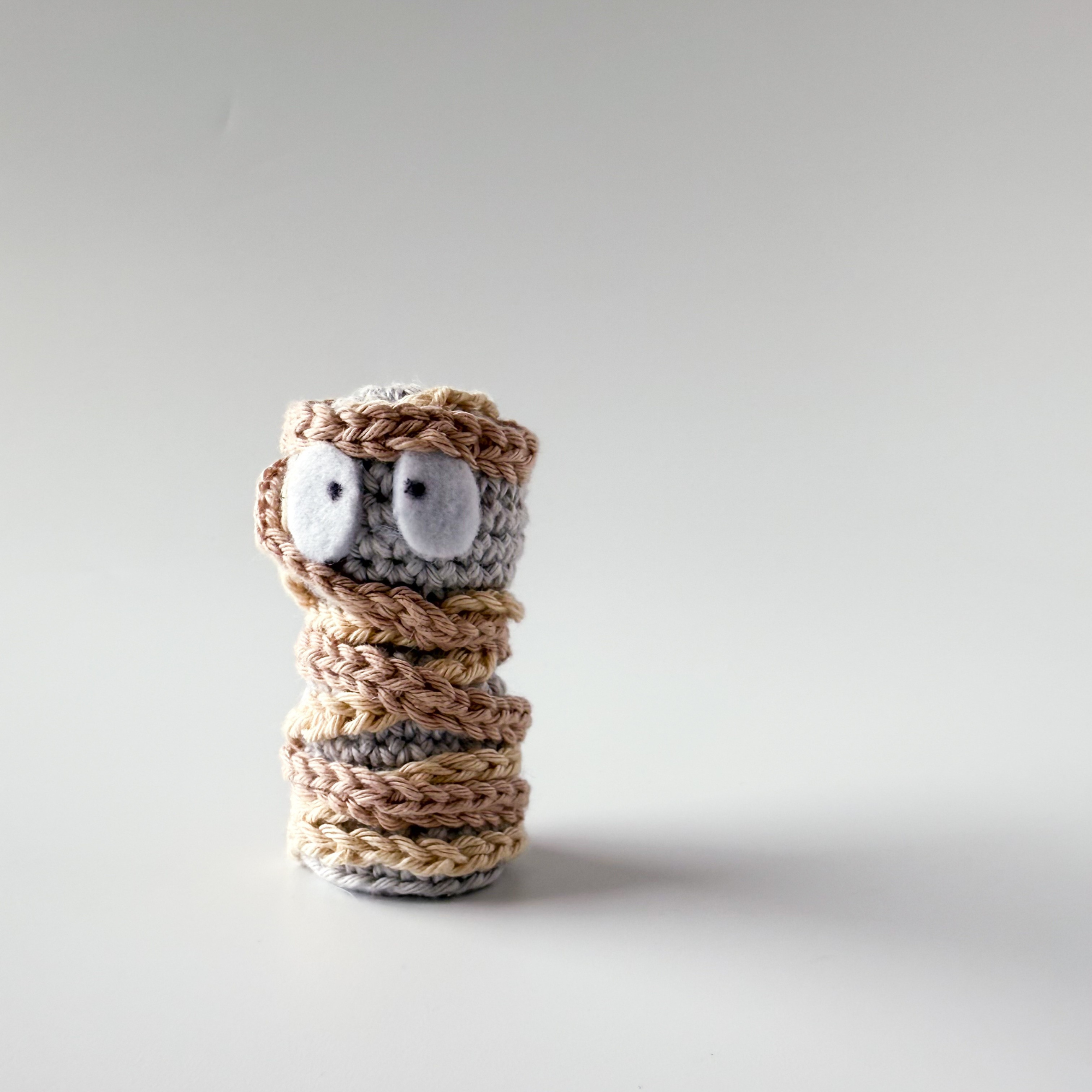 Crochet Mummy Kit - Halloween Amigurumi Kit - DIY Crochet Kit for Beginners with Video Tutorial & PDF Pattern - Image 7