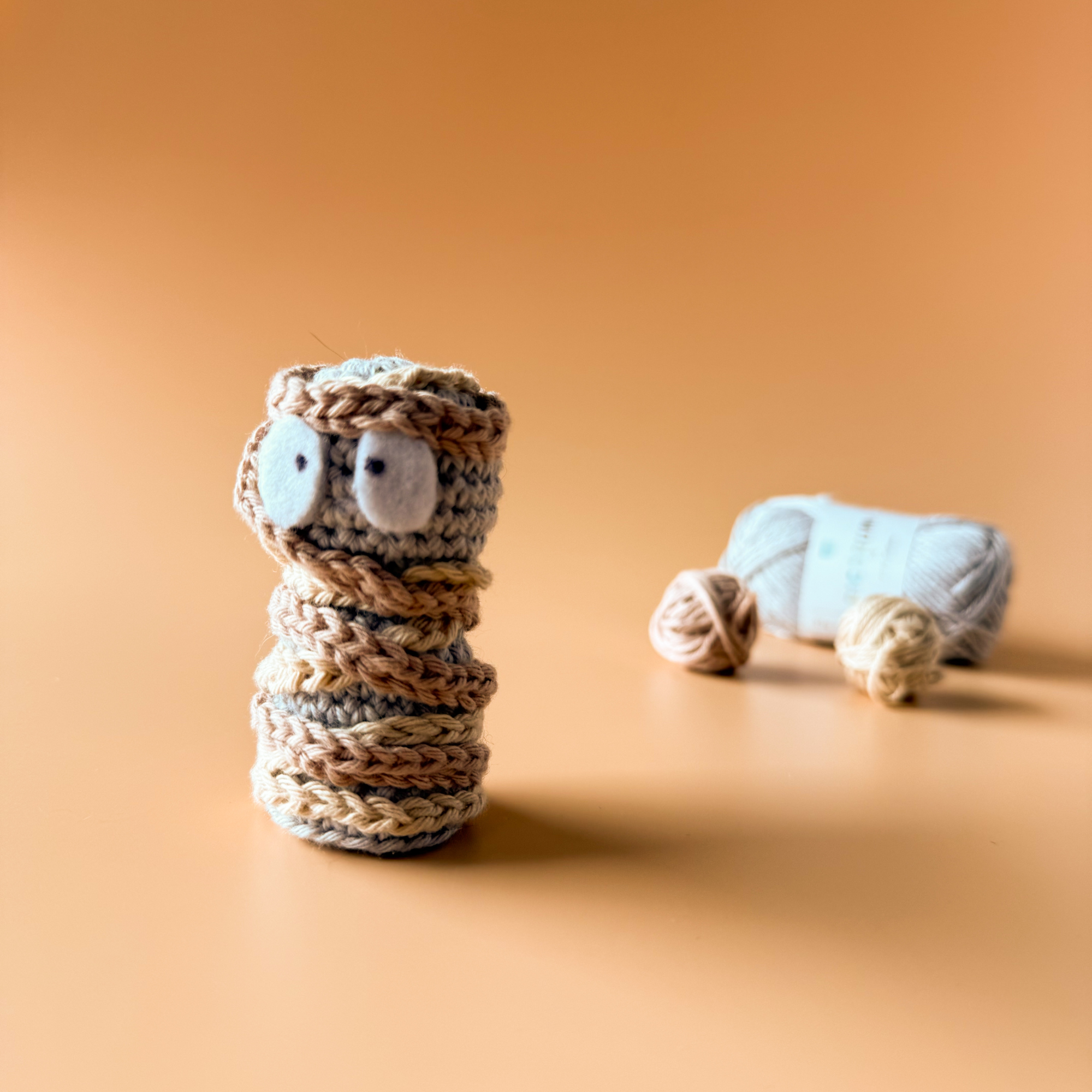 Crochet Mummy Kit - Halloween Amigurumi Kit - DIY Crochet Kit for Beginners with Video Tutorial & PDF Pattern - Image 9