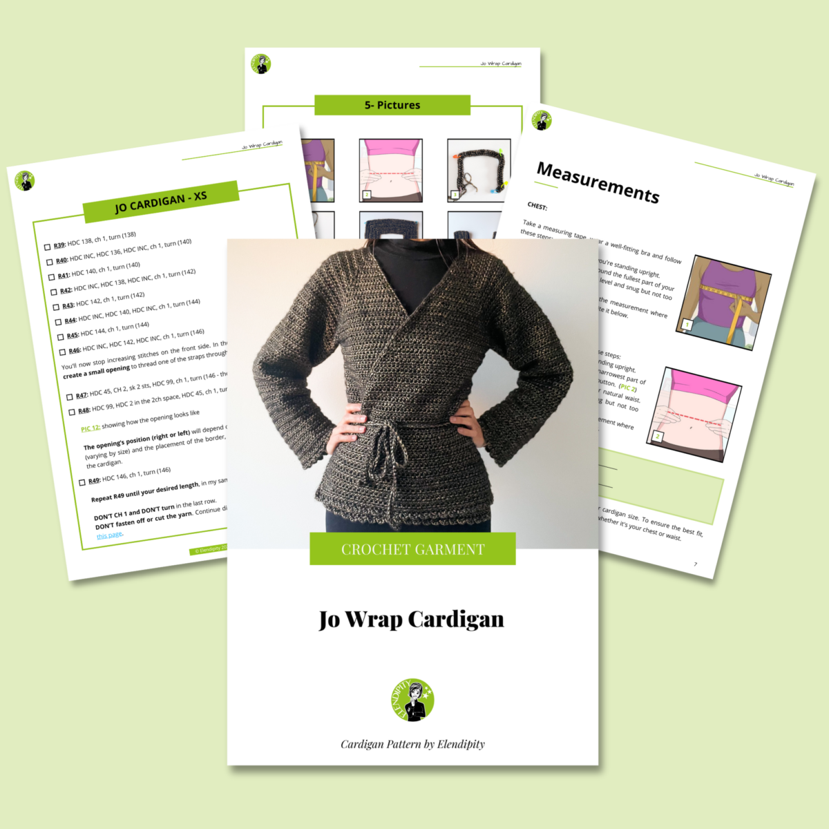 Jo Cardigan Wrap Crochet Pattern: beginner-friendly garment (PDF Pattern) - Image 2