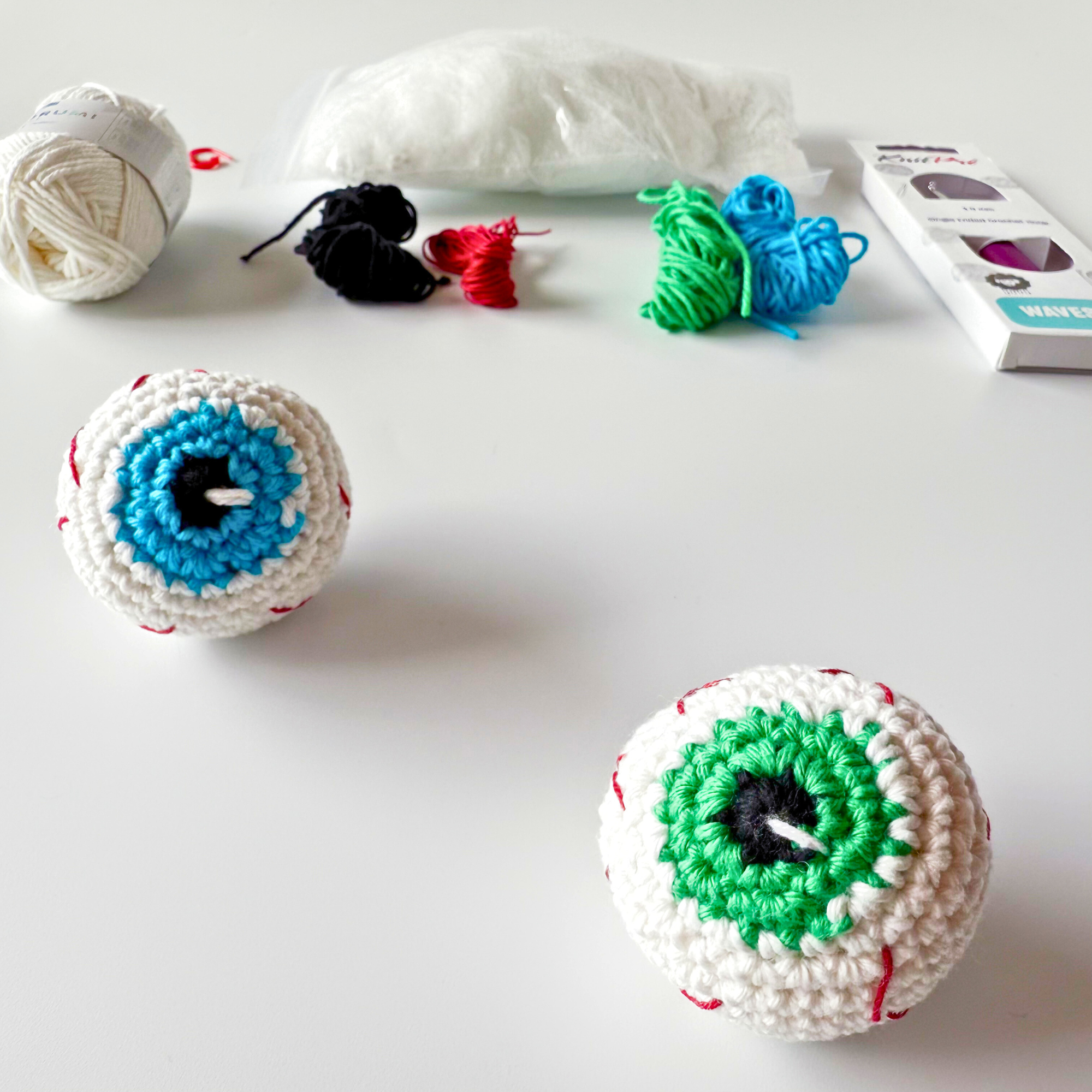 Crochet Eyeball Kit - Halloween Amigurumi Kit - DIY Crochet Kit for Beginners with Video Tutorial & PDF Pattern - Image 4