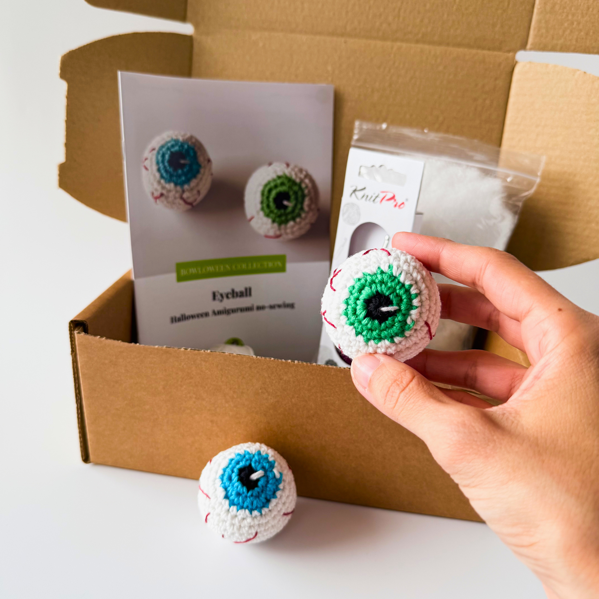 Crochet Eyeball Kit - Halloween Amigurumi Kit - DIY Crochet Kit for Beginners with Video Tutorial & PDF Pattern - Image 7