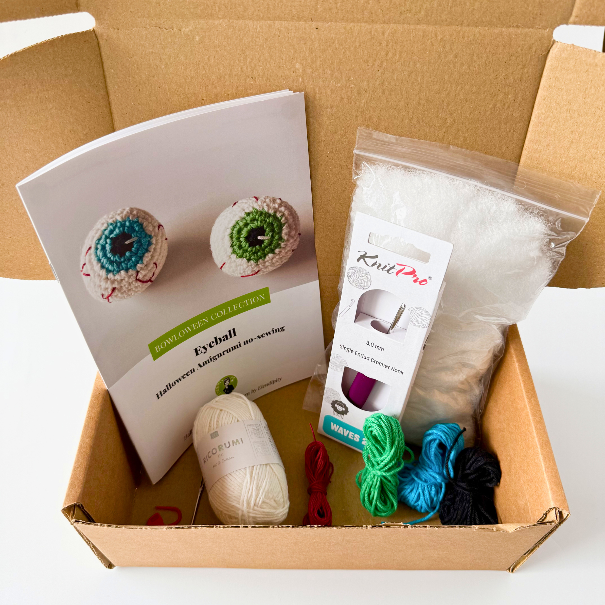 Crochet Eyeball Kit - Halloween Amigurumi Kit - DIY Crochet Kit for Beginners with Video Tutorial & PDF Pattern - Image 8