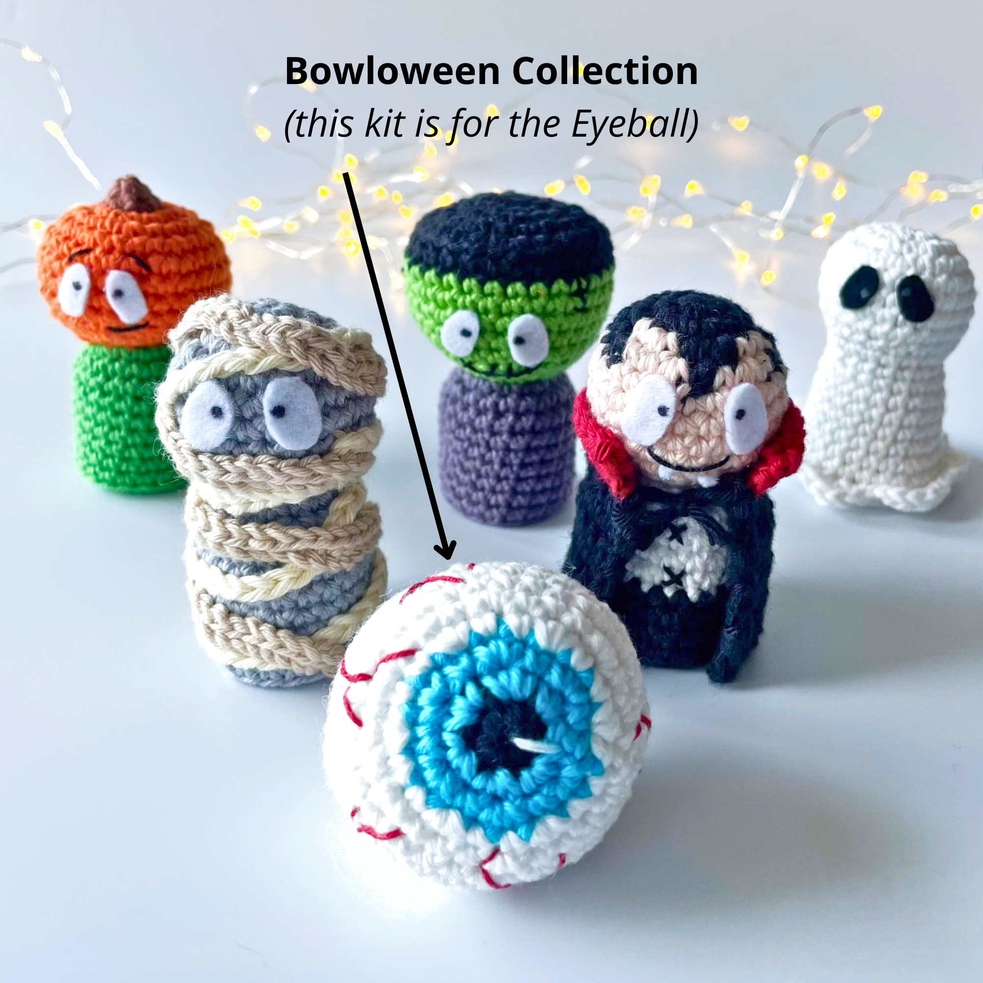 Crochet Eyeball Kit - Halloween Amigurumi Kit - DIY Crochet Kit for Beginners with Video Tutorial & PDF Pattern - Image 9