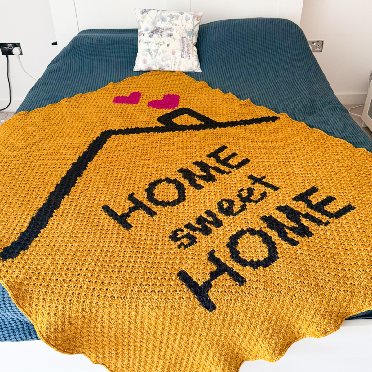 Home Sweet Home Crochet Blanket - DIGITAL PATTERN | Couch Blanket | Crochet Throw | Crochet Winter | Crochet Hug | Crocheted Blanket - Image 3