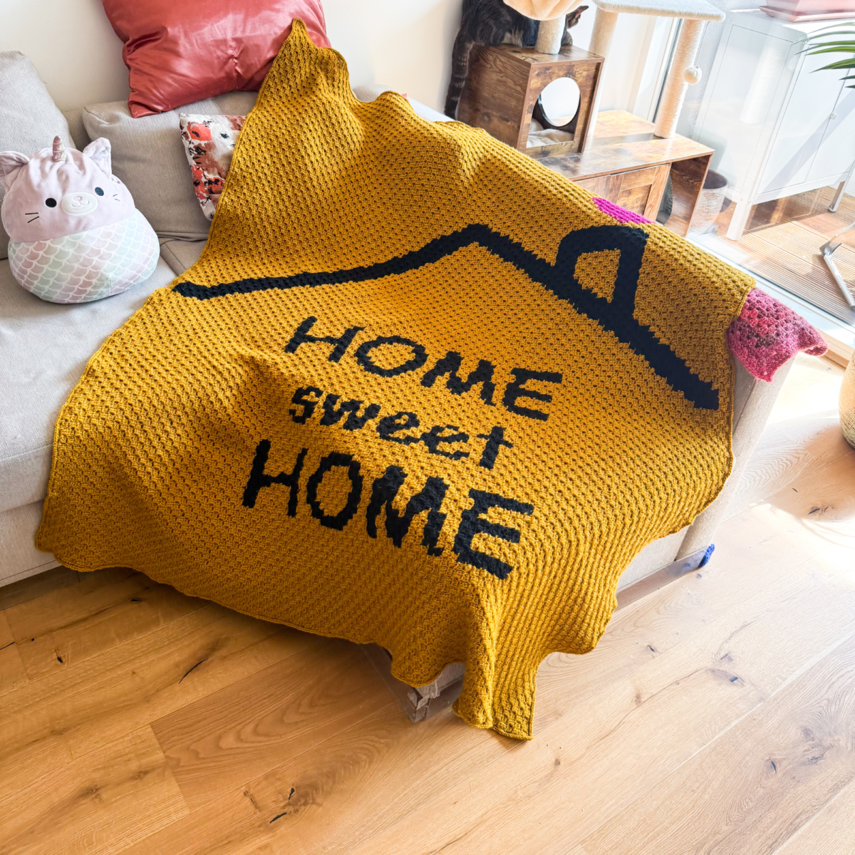 Home Sweet Home Crochet Blanket - DIGITAL PATTERN | Couch Blanket | Crochet Throw | Crochet Winter | Crochet Hug | Crocheted Blanket - Image 5