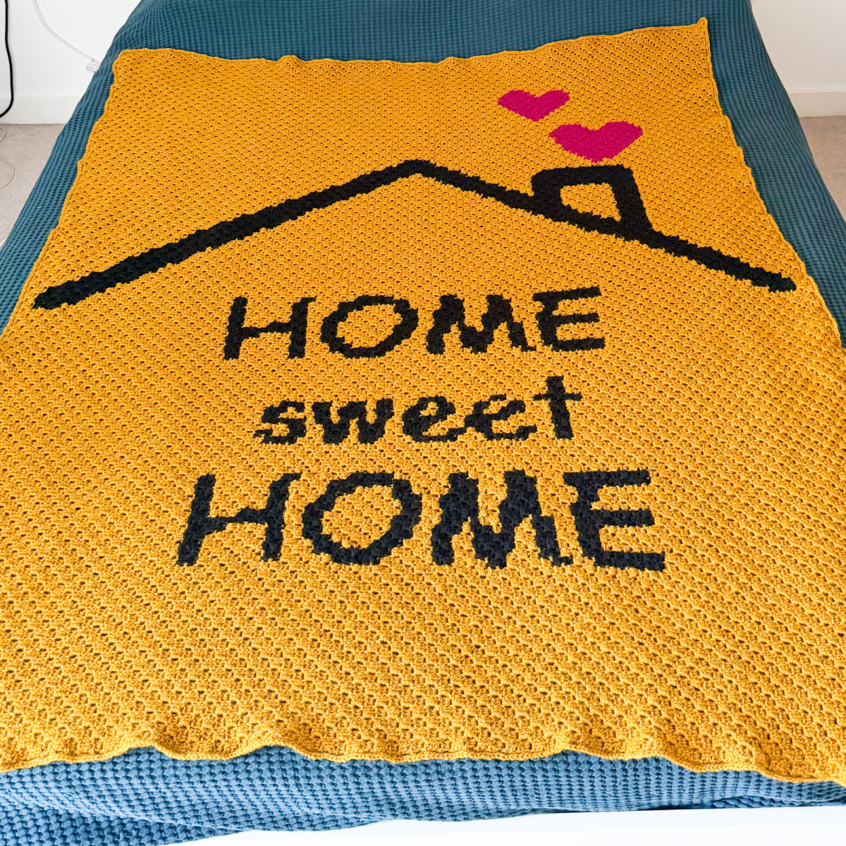 Home Sweet Home Crochet Blanket - DIGITAL PATTERN | Couch Blanket | Crochet Throw | Crochet Winter | Crochet Hug | Crocheted Blanket - Image 7