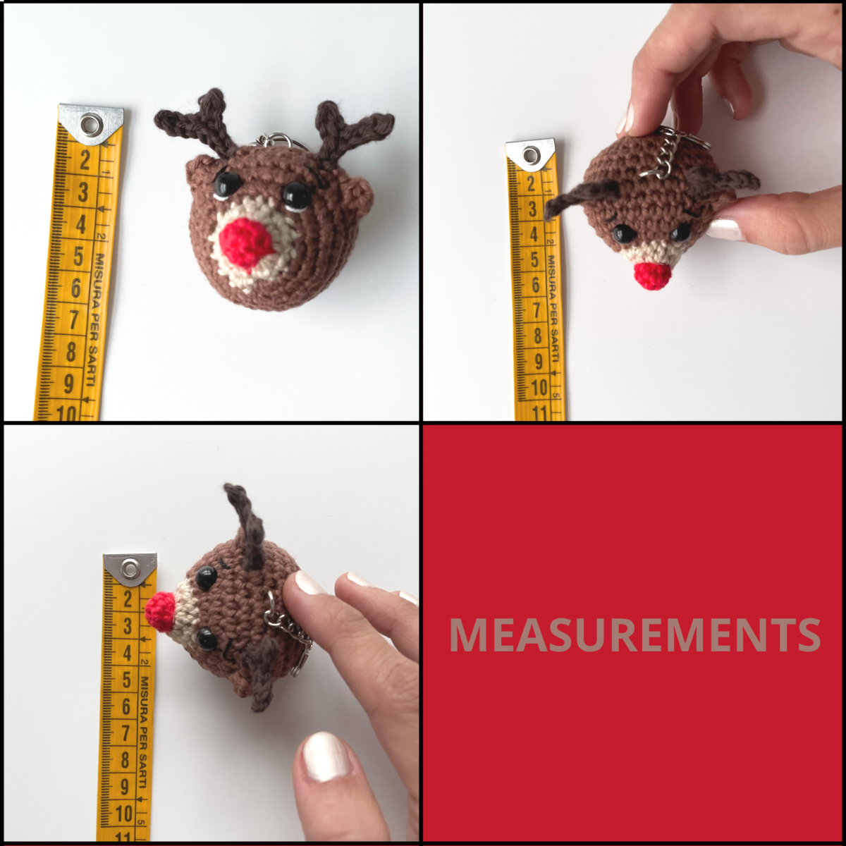 No-Sew Reindeer Amigurumi Crochet Pattern: Ginny Toy Keychain (Digital Pattern) - Image 8