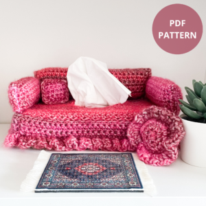 Crochet Couch Tissue Box Cover Pattern: Talicia Sofa Home Decor (Digital Pattern)