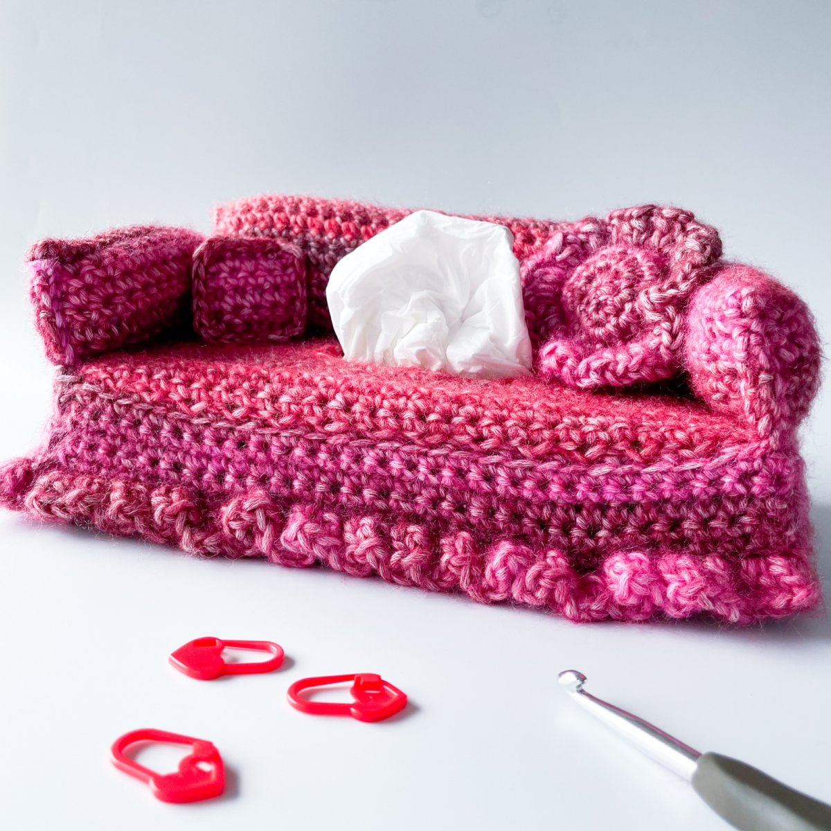 Crochet Couch Tissue Box Cover Pattern: Talicia Sofa Home Decor (Digital Pattern) - Image 3