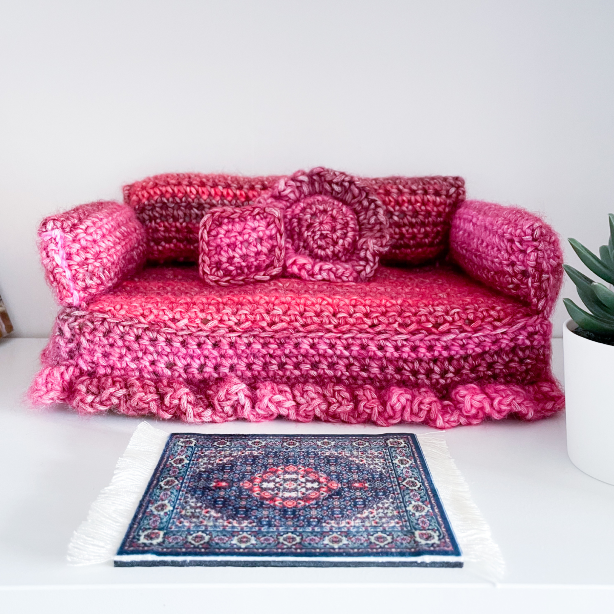 Crochet Couch Tissue Box Cover Pattern: Talicia Sofa Home Decor (Digital Pattern) - Image 5