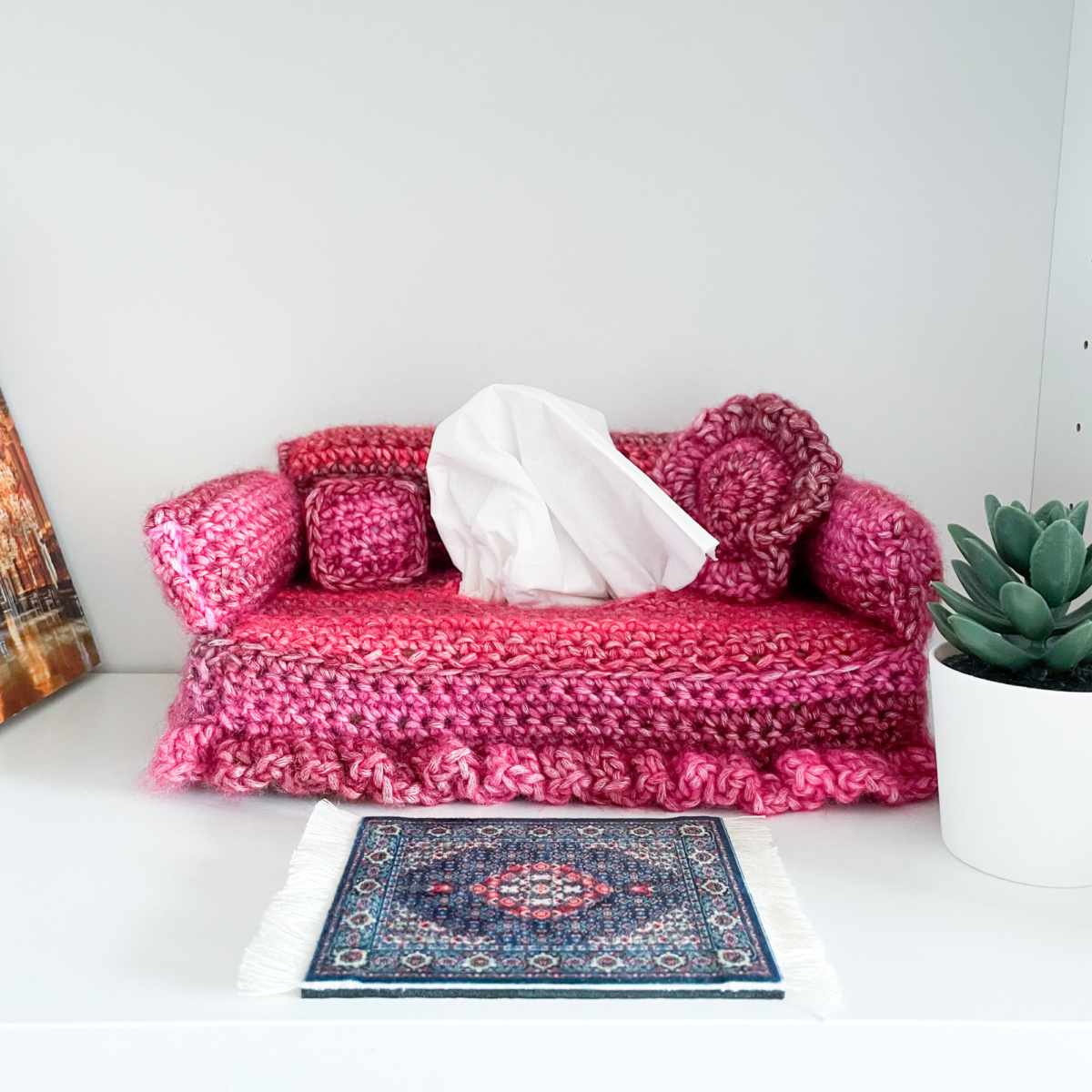 Crochet Couch Tissue Box Cover Pattern: Talicia Sofa Home Decor (Digital Pattern) - Image 7