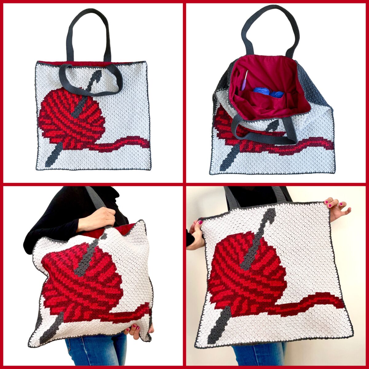 Crochet Project Bag Pattern: C2C Tote with Lining - Image 7