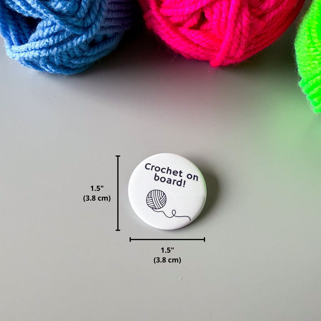 Crochet on board! - crochet pin badge - Image 2