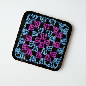 Granny Square Crochet Coaster – Colourful Yarn Design