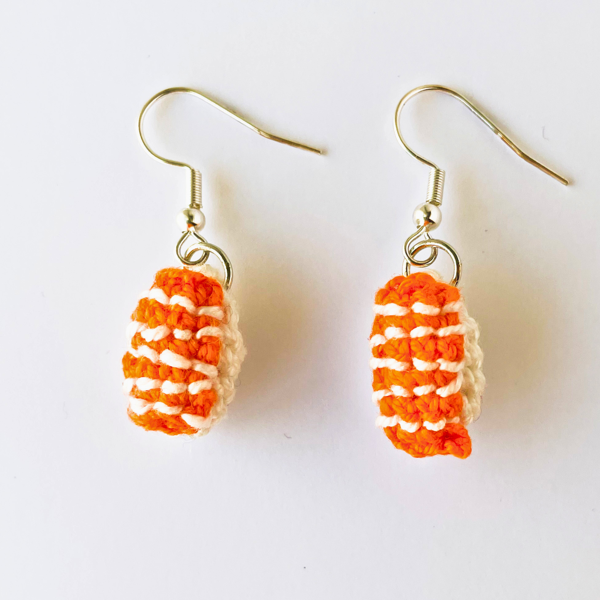 Crochet Sushi Salmon Earring Kit - DIY Amigurumi Jewellery Kit with Video Tutorial & PDF Pattern - Image 3