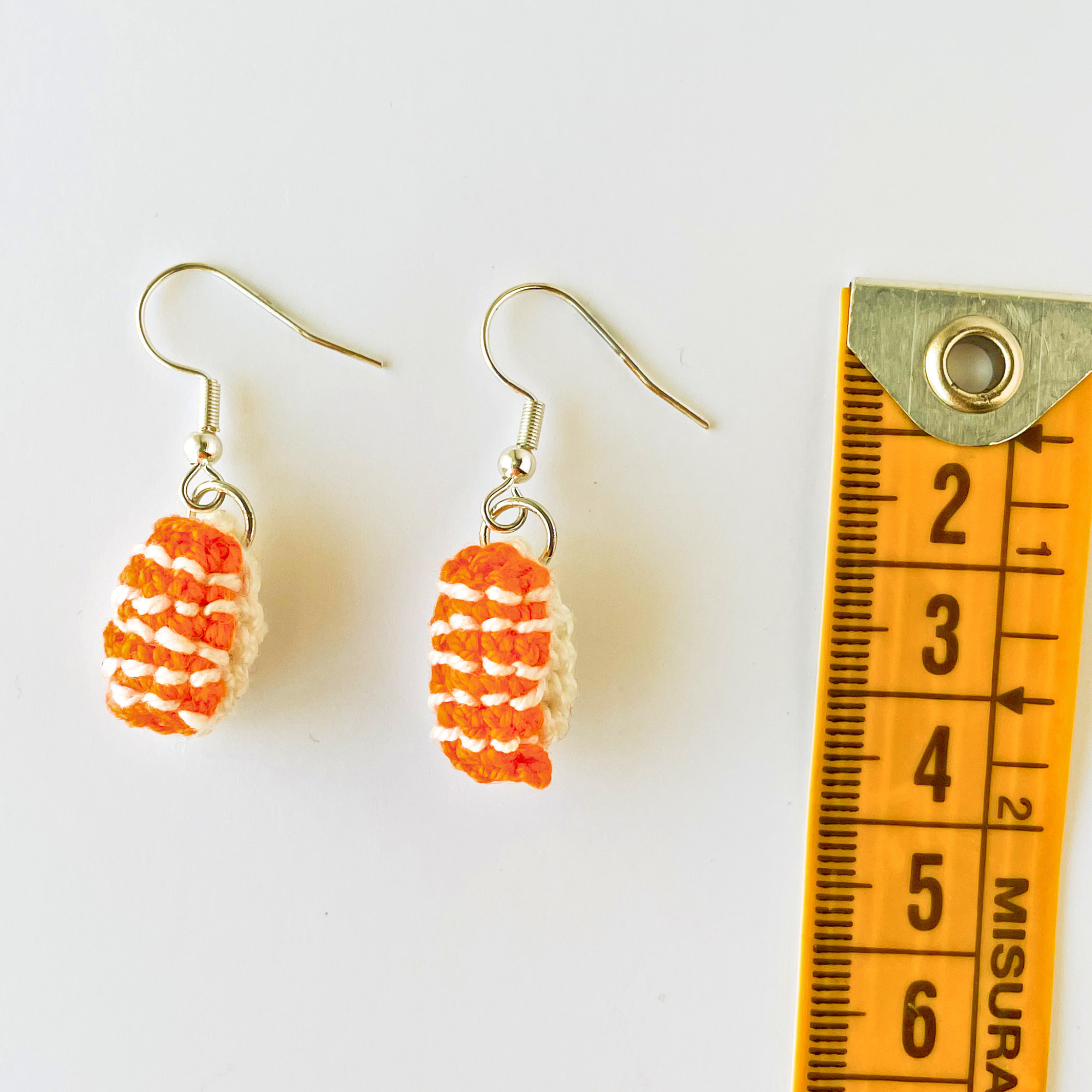 Crochet Sushi Salmon Earring Kit - DIY Amigurumi Jewellery Kit with Video Tutorial & PDF Pattern - Image 5