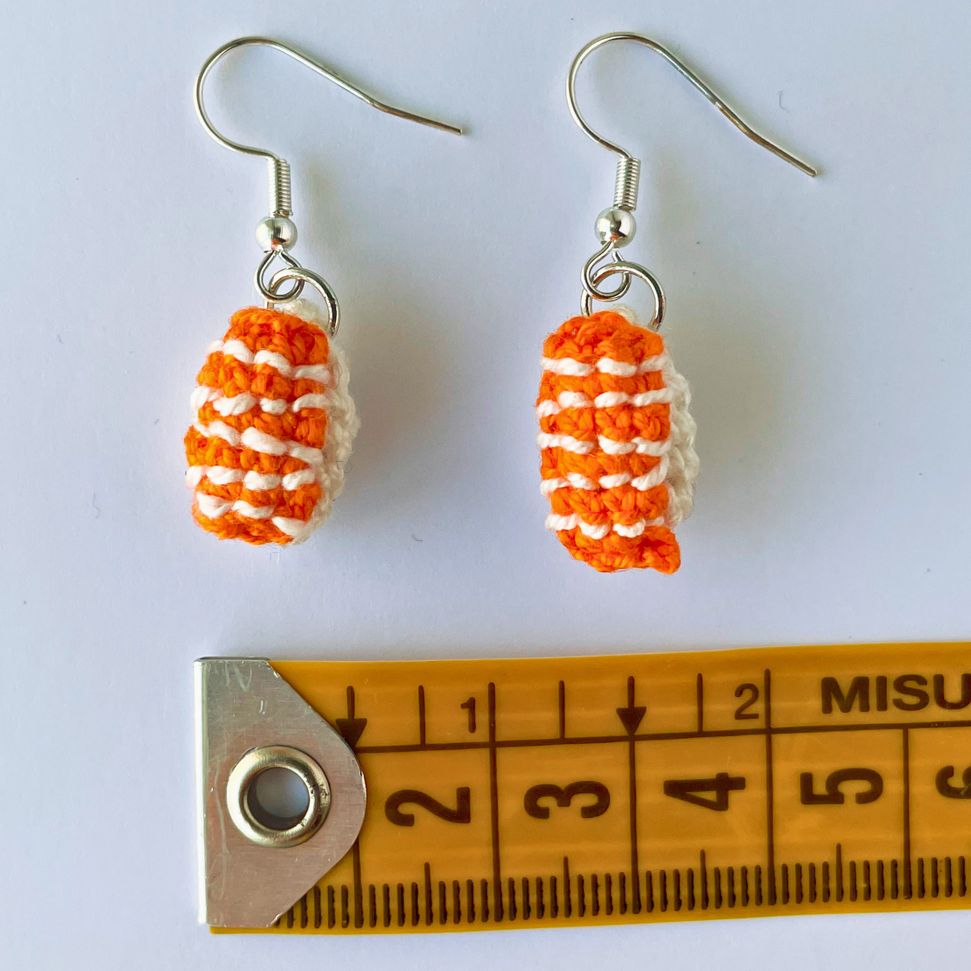 Crochet Sushi Salmon Earring Kit - DIY Amigurumi Jewellery Kit with Video Tutorial & PDF Pattern - Image 6