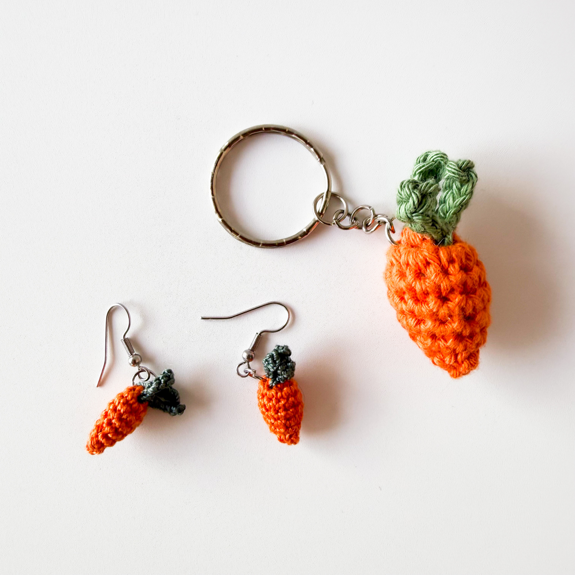 Carrot Earrings and Keychain Crochet Pattern - Micro Amigurumi PDF with Video Tutorial - Image 2
