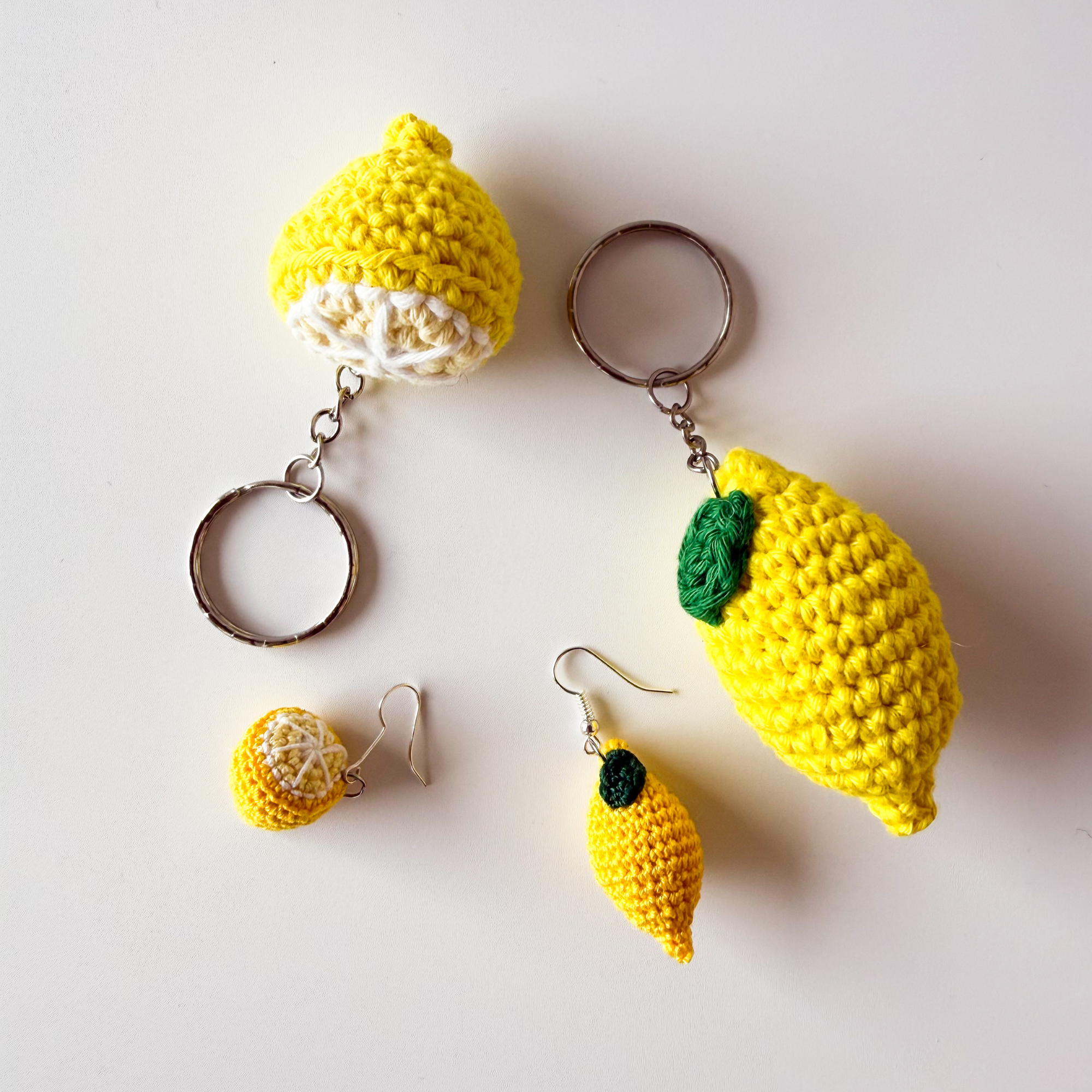 Lemon Earrings & Keychain Crochet Pattern - Micro Amigurumi PDF with Video Tutorial - Image 2