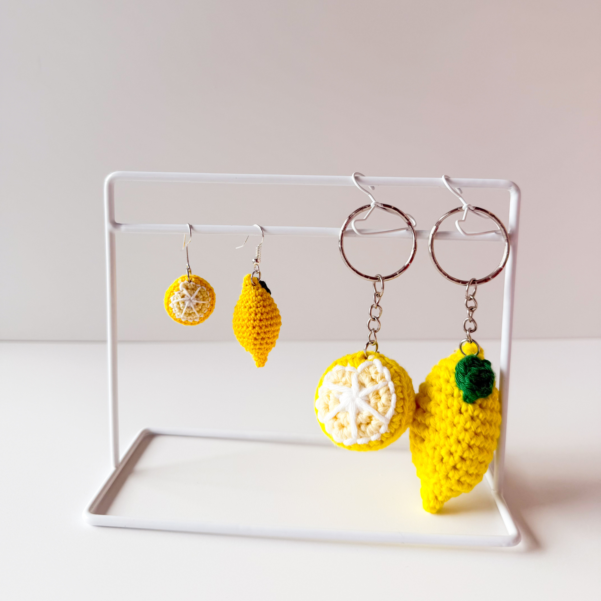 Lemon Earrings & Keychain Crochet Pattern - Micro Amigurumi PDF with Video Tutorial - Image 3