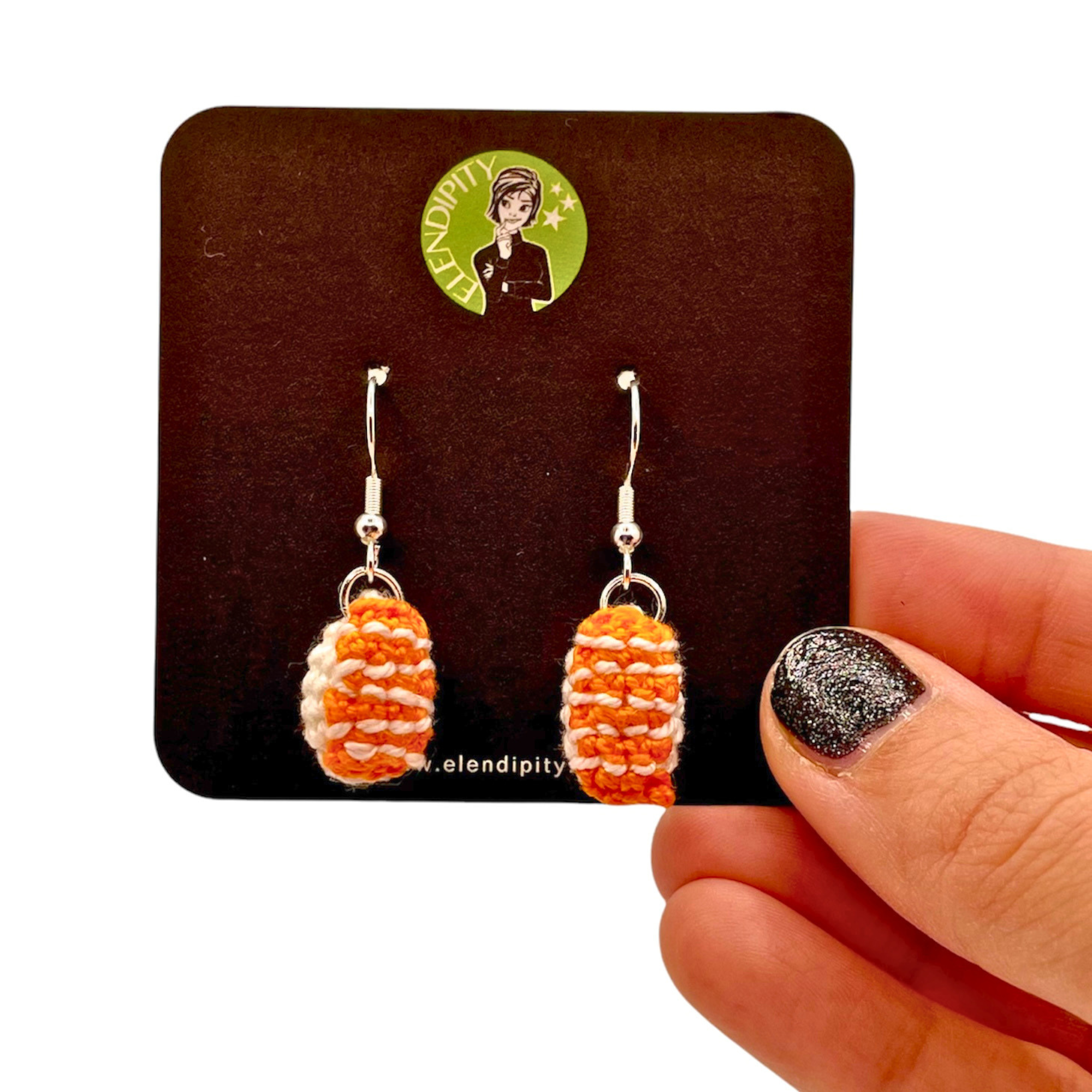 Sushi Salmon Earrings and Keychain Crochet Pattern - Micro Amigurumi PDF with Video Tutorial - Image 3